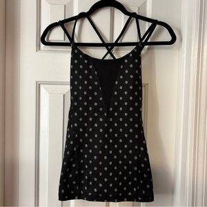 Polka Dot Strappy Black Top